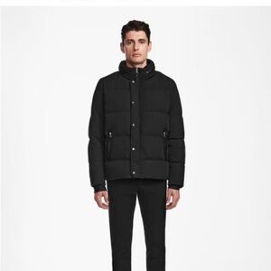 RUDSAK Black Puffer Jacket with High Collar and Hood